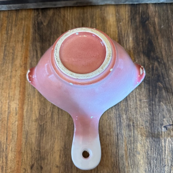 Gravy Boat / Separator Our Own Import Japan Ceramic Herb Theme White & Pink 6.5" - Picture 6 of 10